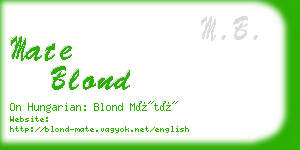 mate blond business card
